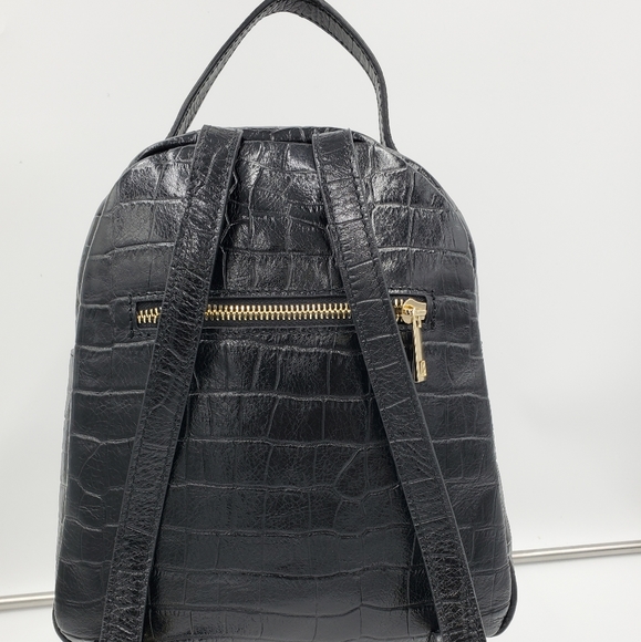 Valentino Black Rose Croc Leather Backpack/Gold Hardware main image 8